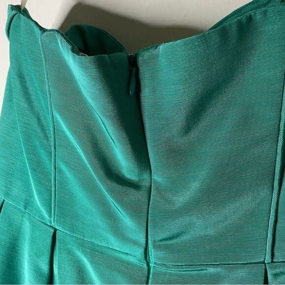 Shoshanna Green Taffeta Strapless Cocktail Dress - Picture 6 of 9